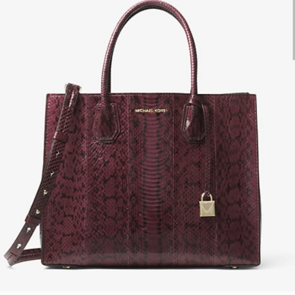 MICHAEL Kors Rare Mercer Large Snakeskin Tote